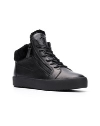 Baskets montantes en cuir noires Giuseppe Zanotti Design