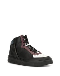 Baskets montantes en cuir noires Emporio Armani