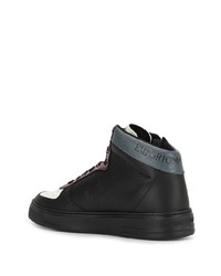 Baskets montantes en cuir noires Emporio Armani