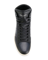 Baskets montantes en cuir noires Saint Laurent