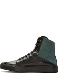 Baskets montantes en cuir noires Damir Doma