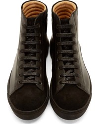 Baskets montantes en cuir noires Damir Doma