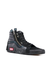 Baskets montantes en cuir noires Vans