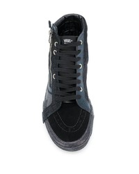 Baskets montantes en cuir noires Vans