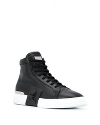 Baskets montantes en cuir noires Philipp Plein