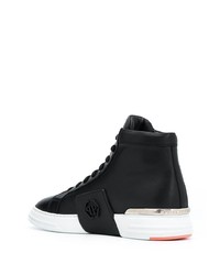 Baskets montantes en cuir noires Philipp Plein