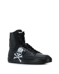 Baskets montantes en cuir noires Philipp Plein