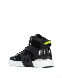 Baskets montantes en cuir noires Philipp Plein