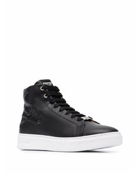 Baskets montantes en cuir noires Philipp Plein