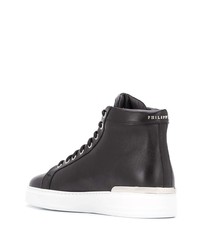 Baskets montantes en cuir noires Philipp Plein