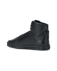 Baskets montantes en cuir noires Versace