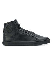 Baskets montantes en cuir noires Versace