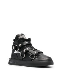 Baskets montantes en cuir noires Roberto Cavalli