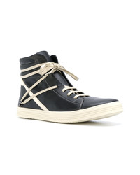 Baskets montantes en cuir noires Rick Owens