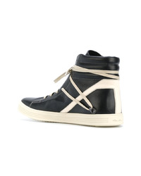 Baskets montantes en cuir noires Rick Owens