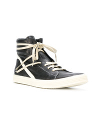 Baskets montantes en cuir noires Rick Owens