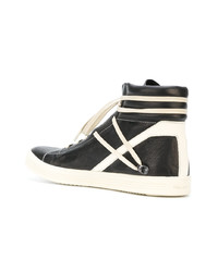 Baskets montantes en cuir noires Rick Owens