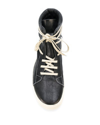 Baskets montantes en cuir noires Rick Owens