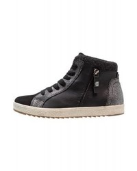 Baskets montantes en cuir noires Tom Tailor