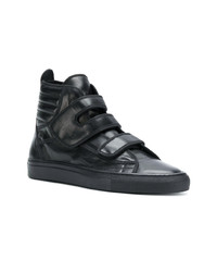 Baskets montantes en cuir noires Raf Simons