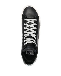 Baskets montantes en cuir noires Diesel