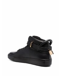 Baskets montantes en cuir noires Buscemi