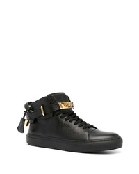 Baskets montantes en cuir noires Buscemi