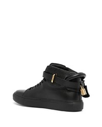 Baskets montantes en cuir noires Buscemi