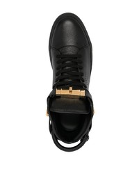 Baskets montantes en cuir noires Buscemi