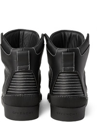 Baskets montantes en cuir noires Givenchy