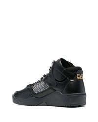 Baskets montantes en cuir noires Ea7 Emporio Armani