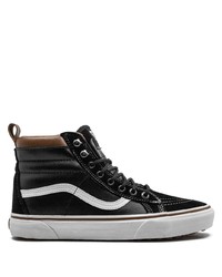 Baskets montantes en cuir noires Vans