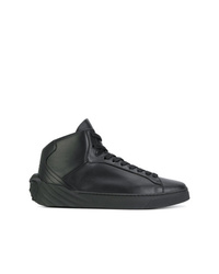 Baskets montantes en cuir noires Versace