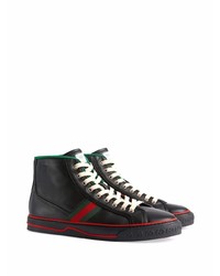 Baskets montantes en cuir noires Gucci