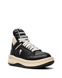 Baskets montantes en cuir noires Converse