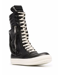 Baskets montantes en cuir noires Rick Owens