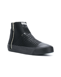 Baskets montantes en cuir noires Diesel