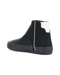 Baskets montantes en cuir noires Diesel