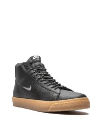 Baskets montantes en cuir noires Nike