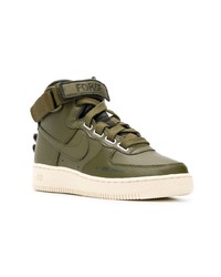 Baskets montantes en cuir olive Nike