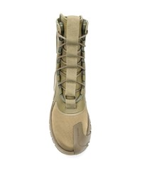 Baskets montantes en cuir olive Balmain