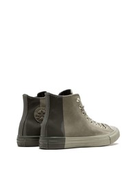 Baskets montantes en cuir olive Converse