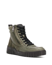 Baskets montantes en cuir olive Diesel