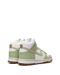 Baskets montantes en cuir olive Nike