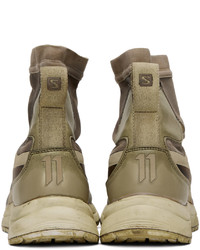 Baskets montantes en cuir olive 11 By Boris Bidjan Saberi