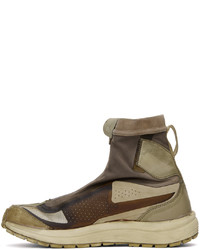 Baskets montantes en cuir olive 11 By Boris Bidjan Saberi