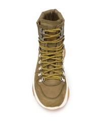 Baskets montantes en cuir olive DSQUARED2