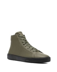 Baskets montantes en cuir olive Diesel