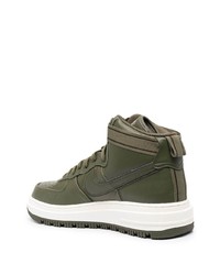 Baskets montantes en cuir olive Nike