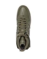 Baskets montantes en cuir olive Nike